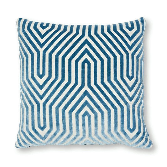 So17732305 Iconic Leopard I/O 20" Pillow Navy By Schumacher Furniture and Accessories