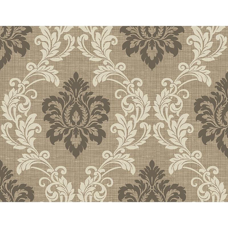 Sample 2765-BW40101 GeoTex, Adela Light Brown Twill Damask by Kenneth James Wallpaper