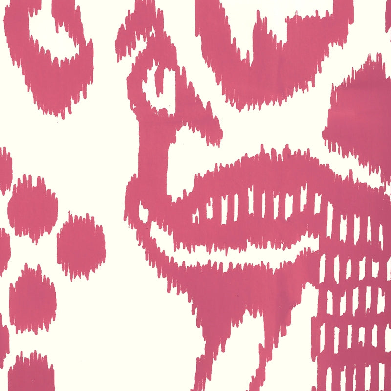 Sample 2435-46WP Bali Ii, Magenta on Off White by Quadrille Wallpaper
