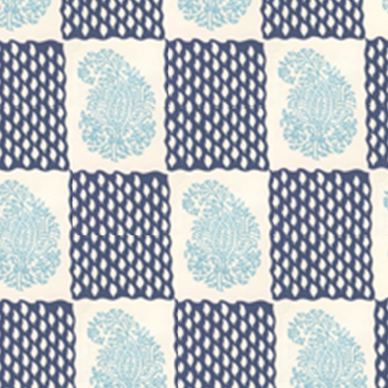 View 5090-02WP Bangalore New Blue Navy by Quadrille Wallpaper