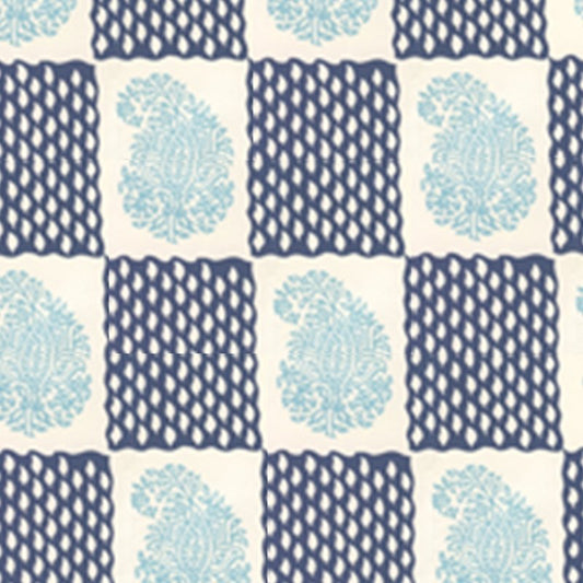 View 5090-02WP Bangalore New Blue Navy by Quadrille Wallpaper