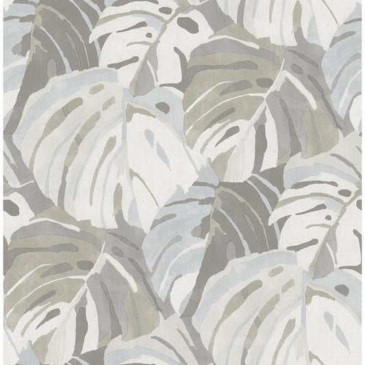 Shop 2969-26008 Pacifica Samara Stone Monstrera Leaf Stone A-Street Prints Wallpaper