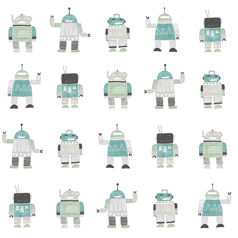4060-138938 Fable Callum Teal Robots Wallpaper by Chesapeake,4060-138938 Fable Callum Teal Robots Wallpaper by Chesapeake2