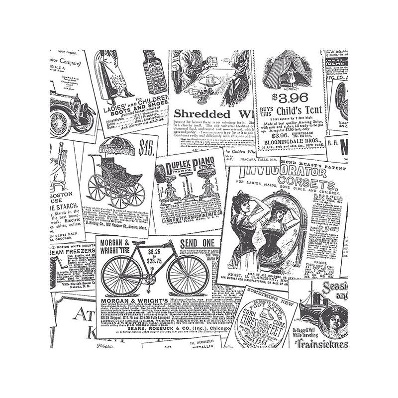 Sample BK32083 Black Newspaper wallpaper Norwall Wallpaper