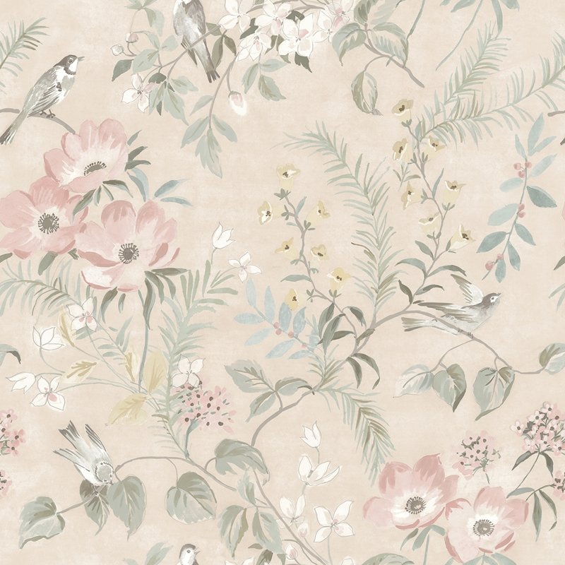 Purchase 4072-70003 Delphine Frederique Blush Bloom Wallpaper Blush by Chesapeake Wallpaper
