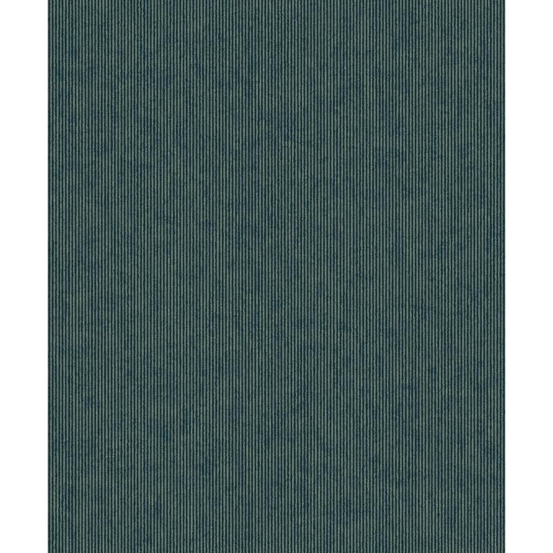 Sample 307321 Museum, Leonardo Teal Flock Stripe Wallpaper by Eijffinger