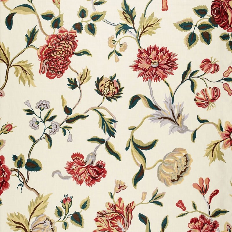 Looking 174520 Avebury Floral Vine Document Rose by Schumacher Fabric