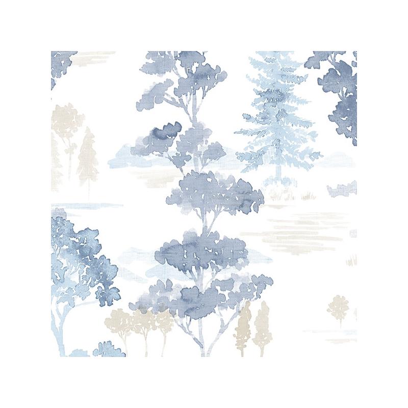 Sample FW36831 Fresh Watercolors, Beige Forest Wallpaper in Beige Blues by Norwall