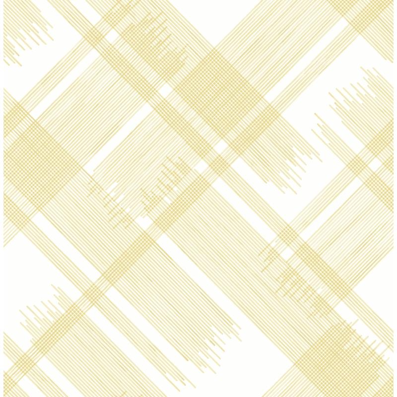 Sample 2973-90701 Daylight, Zag Yellow Modern Plaid by A-Street Prints Wallpaper