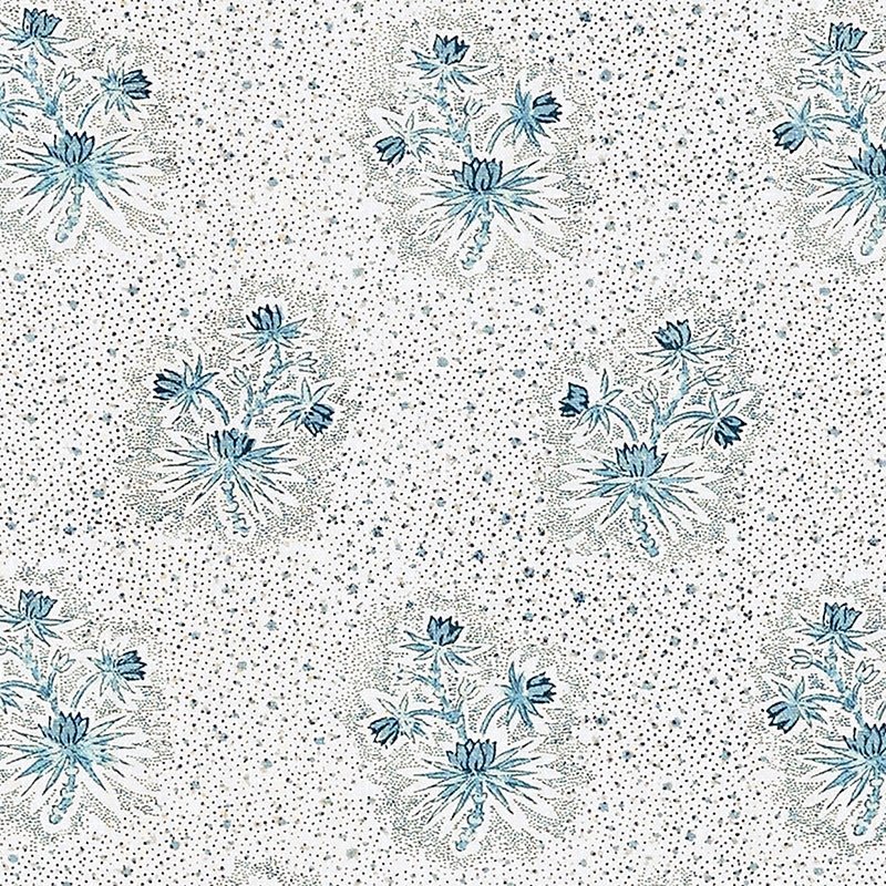 Purchase sample of 175971 Cassis Floral, Bleu by Schumacher Fabric