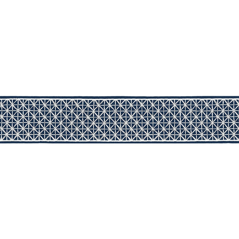 68640 | Directoire Tape, Bleu Marine - Schumacher Fabric