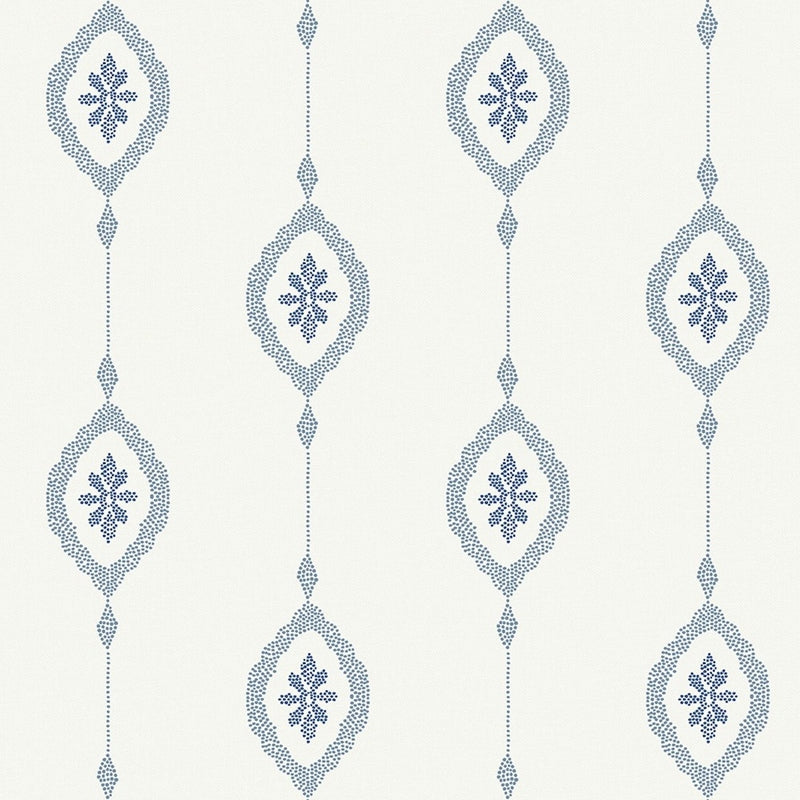 Sample MB30512 Beach House Sand Dollar Stripe, Coastal Blue Sand Dollar by Seabrook Wallpaper