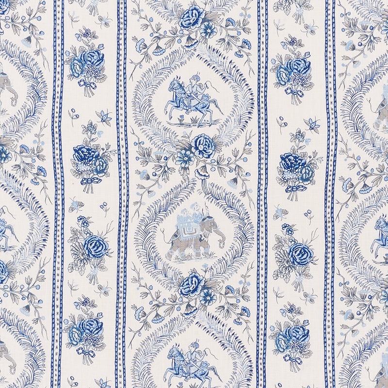 Purchase sample of 176801 Kandula, Blues by Schumacher Fabric