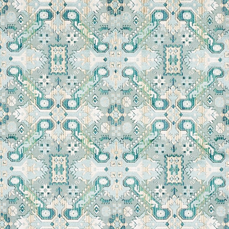 Purchase sample of 80603 Tiraz Velvet, Peacock by Schumacher Fabric