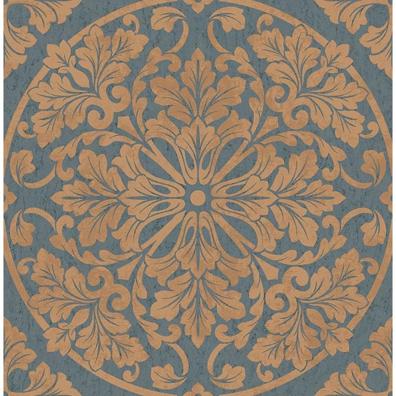 Select MT81402 Montage Blue Medallion by Seabrook Wallpaper