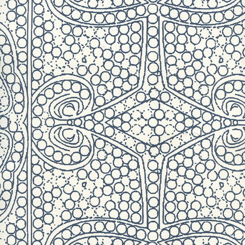 Sample CP1000W-09 Persia, Navy On Almost White by Quadrille Wallpaper