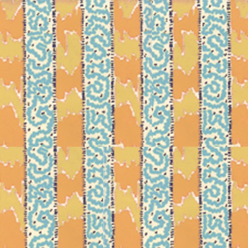Sample 5060-04WP Bijou Stripe, Yellow Blue by Quadrille Wallpaper