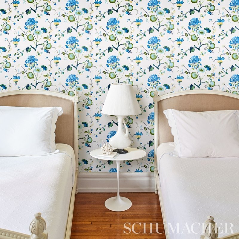 Buy 5013210 Vasily Green and Blue Schumacher Wallcovering Wallpaper