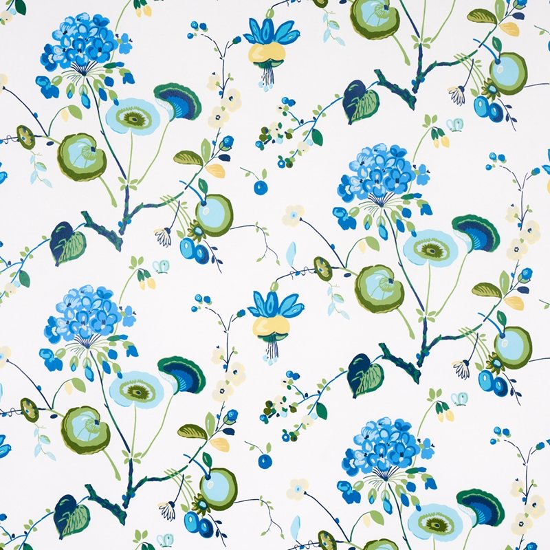 Search 5013210 Vasily Green and Blue Schumacher Wallcovering Wallpaper