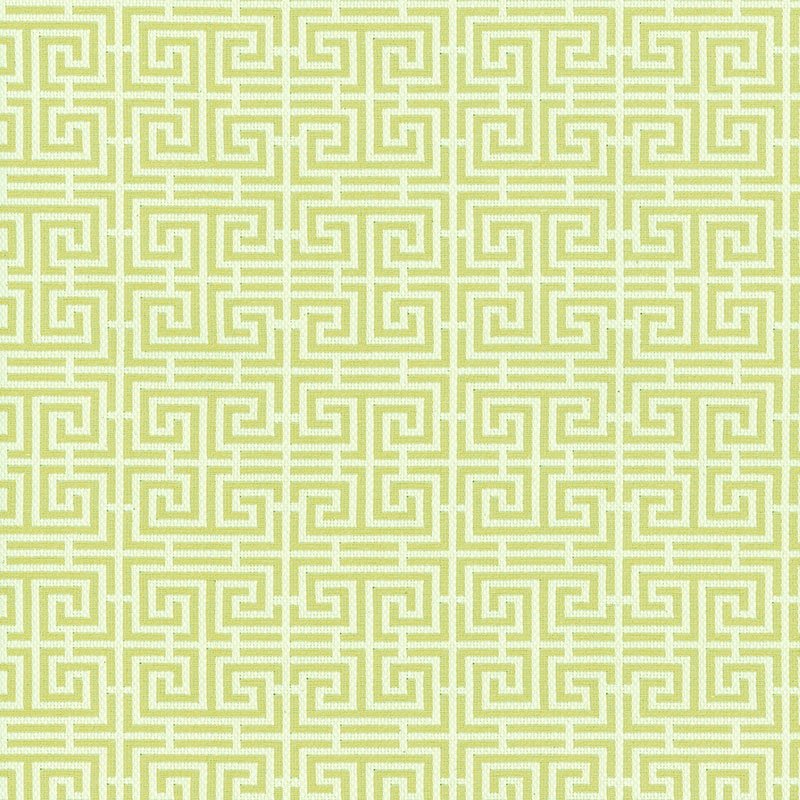 Purchase sample of 54955 Chinois Fret, Celadon / Ivory by Schumacher Fabric
