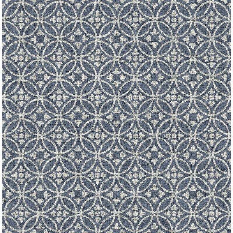 Shop 2970-26137 Revival Larsson Indigo Ogee Wallpaper Indigo A-Street Prints Wallpaper