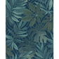 Sample 2904-24201 Fresh Start Kitchen and Bath, Nocturnum Dark Blue Leaves Wallpaper by Brewster