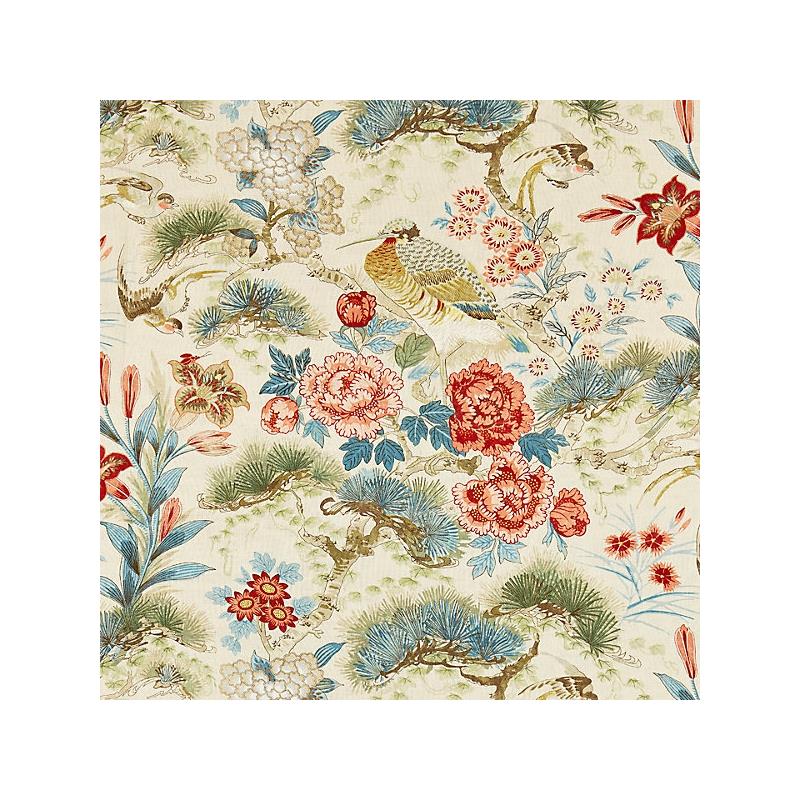 Sample 16601-004 Shenyang Linen Print, Sandalwood - Scalamandre Fabric (SC 000416601)