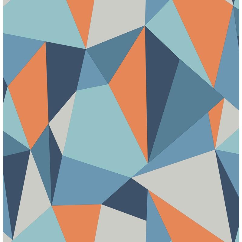 Sample HN002626 Brewster Kids, Kline Blue Facet Wallpaper by Brewster