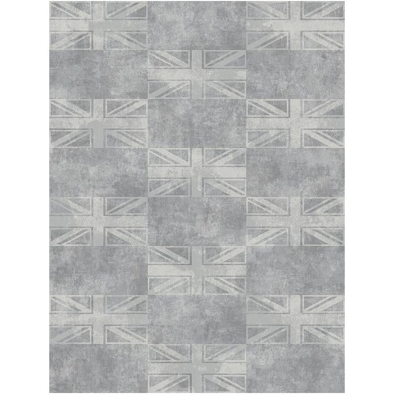 Sample Carl Robinson  CB76207, Greenwich color Gray  British Flag Wallpaper