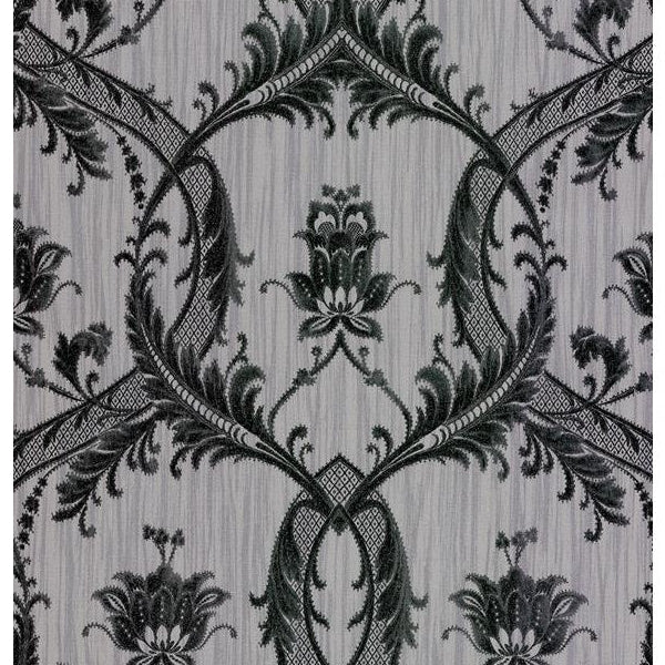 Looking 2768-95565 Bellissimo VI Vignole Grey Damask Wallpaper Grey Brewster