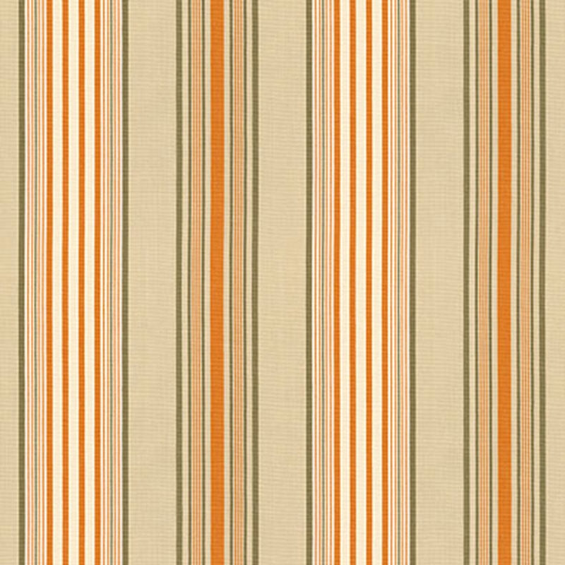 Purchase sample of 62961 Saratoga Cotton Stripe, Beige / Mocha / Pumpkin by Schumacher Fabric