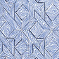 Sample 6280-04WP Parquetry, Navy French Blue on White by Quadrille Wallpaper