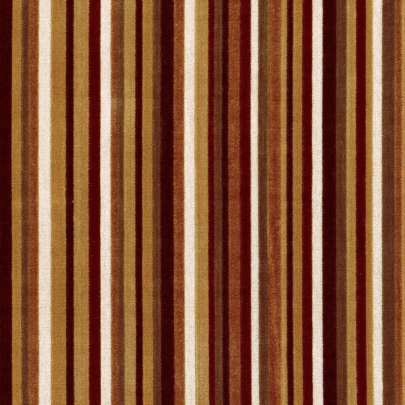 Shop 55322 Syncopated Velvet Stripe Bronze / Wine by Schumacher Fabric