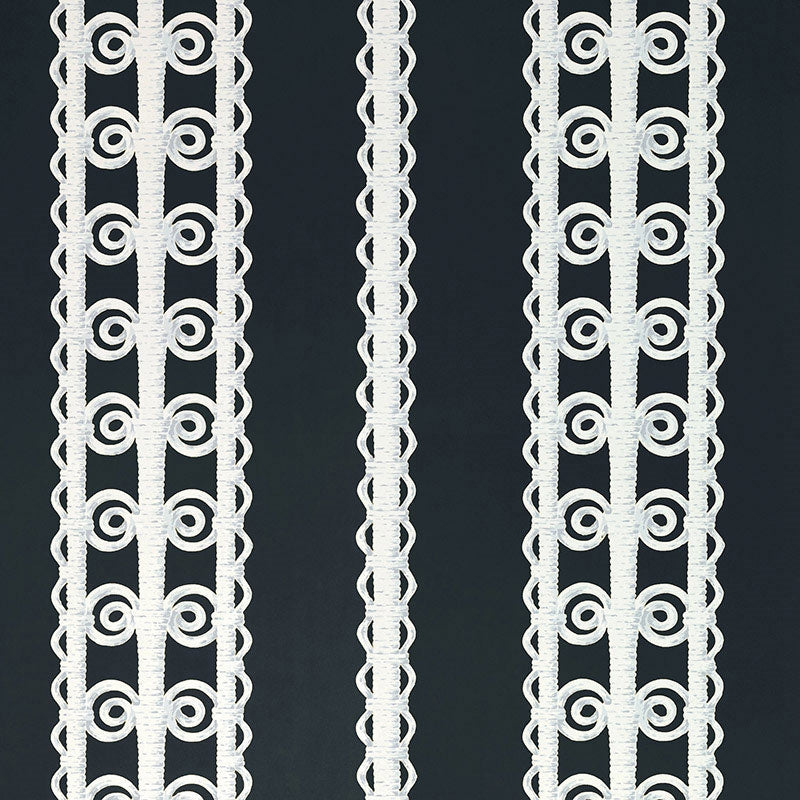 Save on 5007724 Wicker Stripe Licorice Schumacher Wallpaper