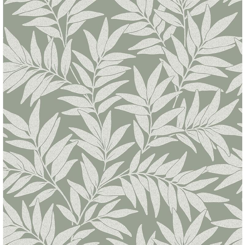 Sample 2970-26122 Revival, Morris Green Leaf Wallpaper by A-Street Prints Wallpaper