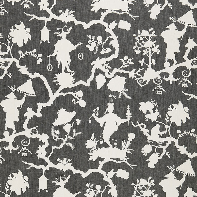 Purchase 174581 Shantung Silhouette Print Smoke by Schumacher Fabric