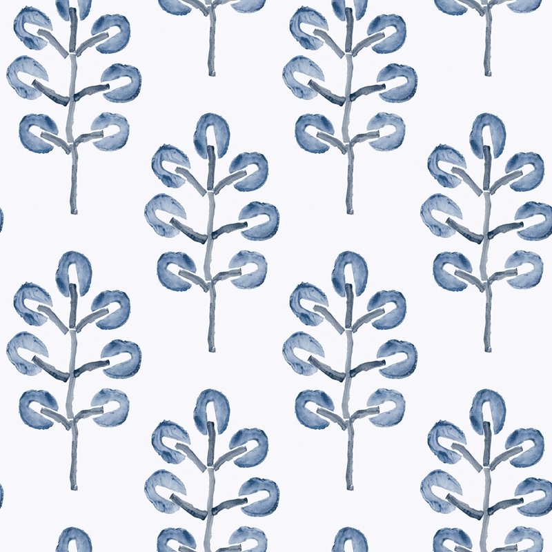 Select 3124-13874 Thoreau Plum Tree Blue Botanical Wallpaper Blue by Chesapeake Wallpaper