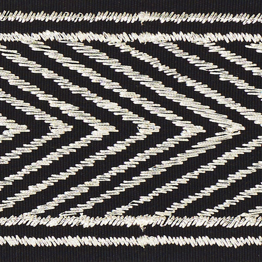 70361 | Nicholson Metallic Tape, Platinum - Schumacher Fabric