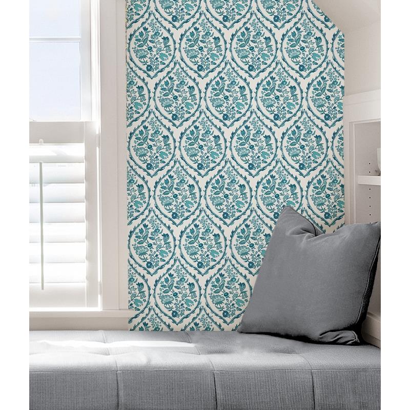 VBS4029 Vera Bradley Aqua Foxwood Meadow Peel &amp; Stick Wallpaper by NuWallpaper5