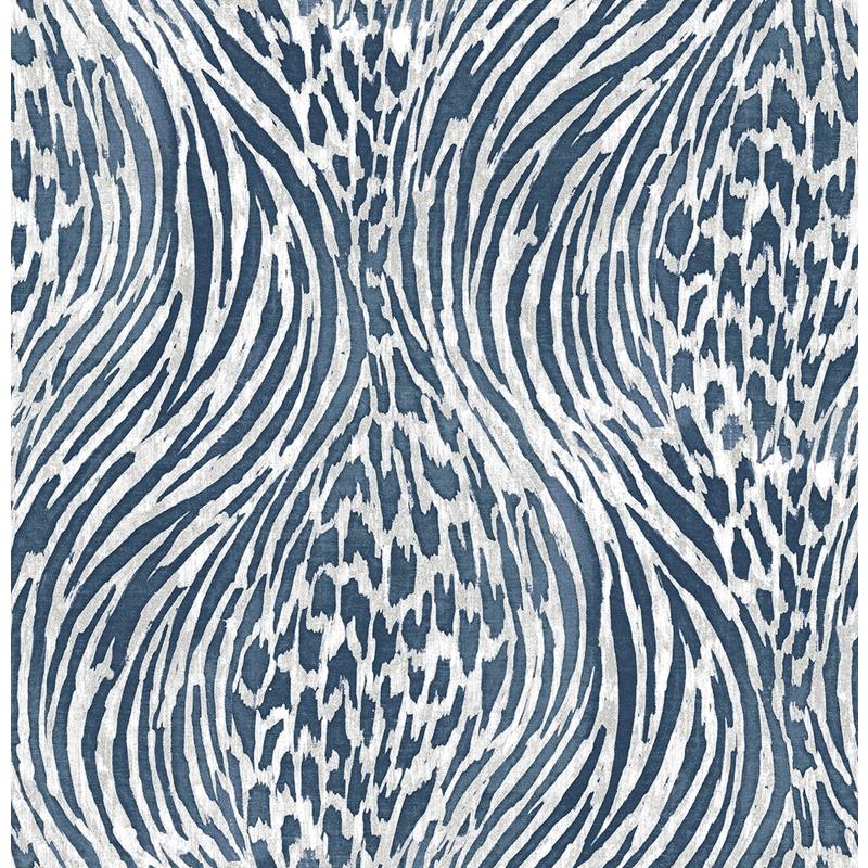 Search 2763-24205 Moonlight Blue Animal Prints A-Street Prints Wallpaper