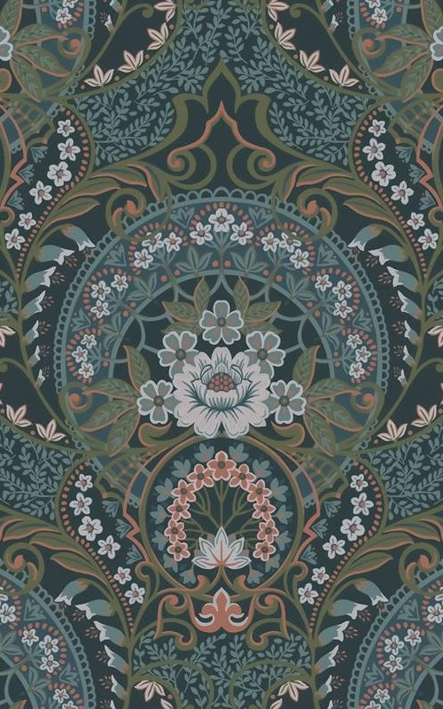 316015 Posy Nasrin Blueberry Damask Wallpaper by Eijffinger,316015 Posy Nasrin Blueberry Damask Wallpaper by Eijffinger2
