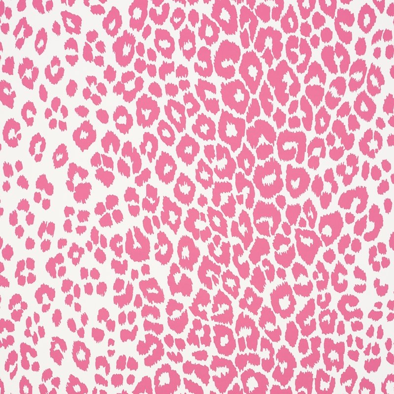 View 5007016 Iconic Leopard Pink Schumacher Wallcovering Wallpaper