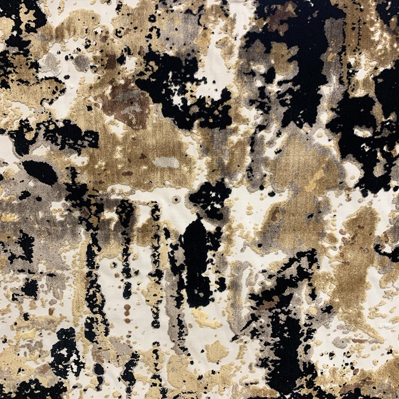 Sample 10241 Flango Dramatic, Black, Bronze, Gold by Magnolia Fabric