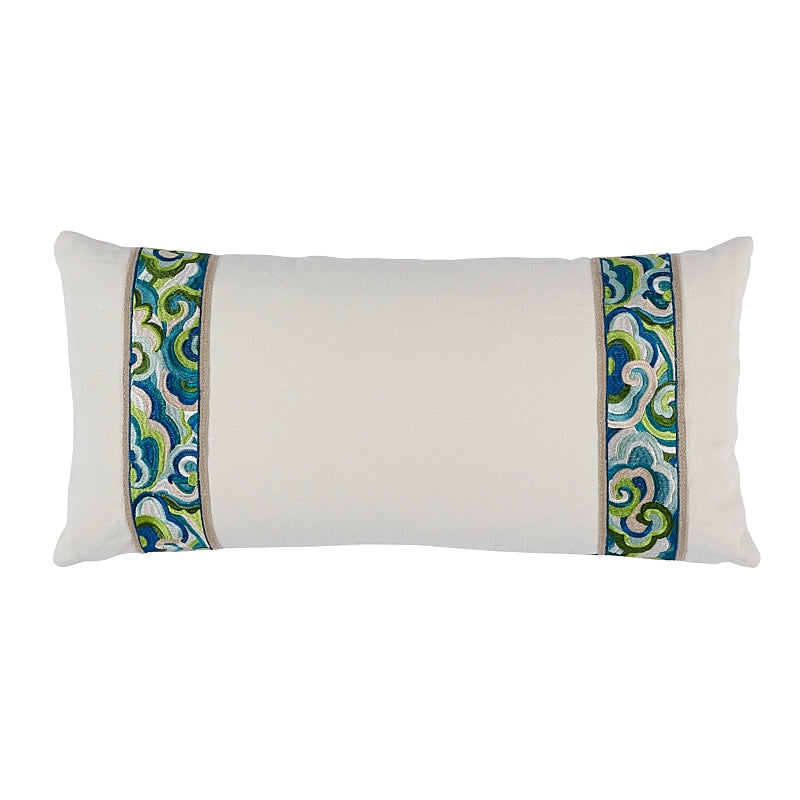 So7622118 | Woodstock Pillow, Peacock - Schumacher Furniture and Accessories