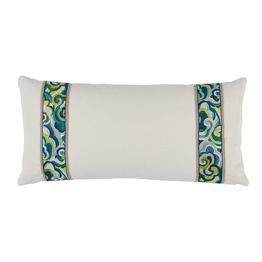 So7622118 | Woodstock Pillow, Peacock - Schumacher Furniture and Accessories
