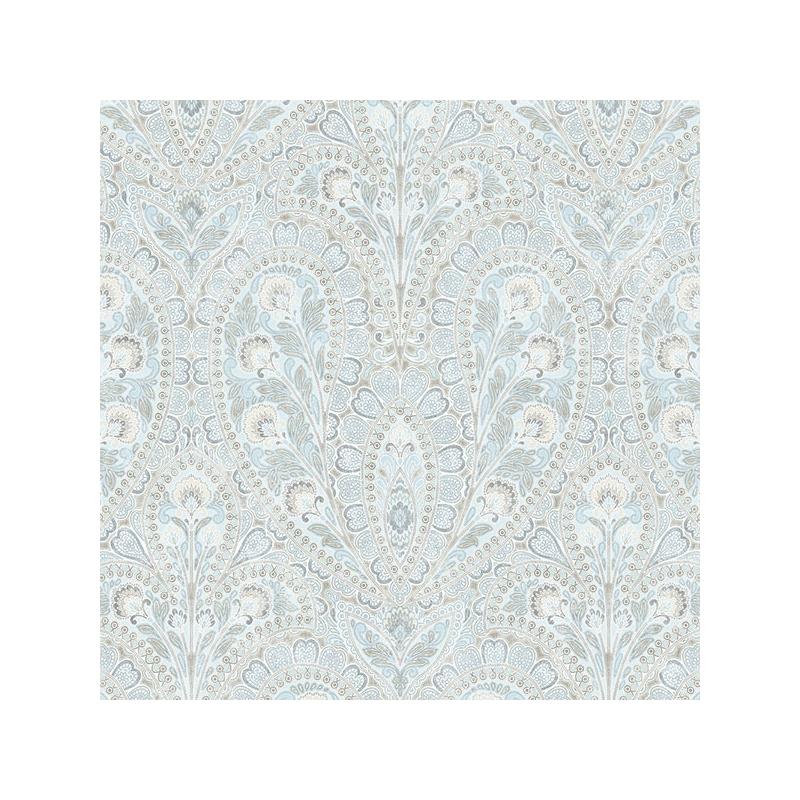 Sample AF37728 Flourish Abby Rose 4, Blue Ornamental Wallpaper in Blues Greys by Norwall
