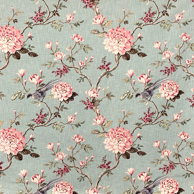 Looking 10259 Blooming Jay Aqua/Teal Pink Purple Magnolia Fabric