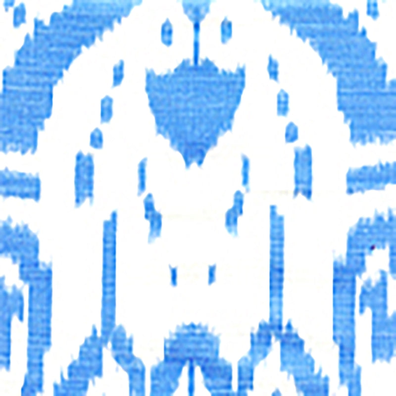 Sample 6460-03WP Island Ikat, Zibby Blue on White by Quadrille Wallpaper