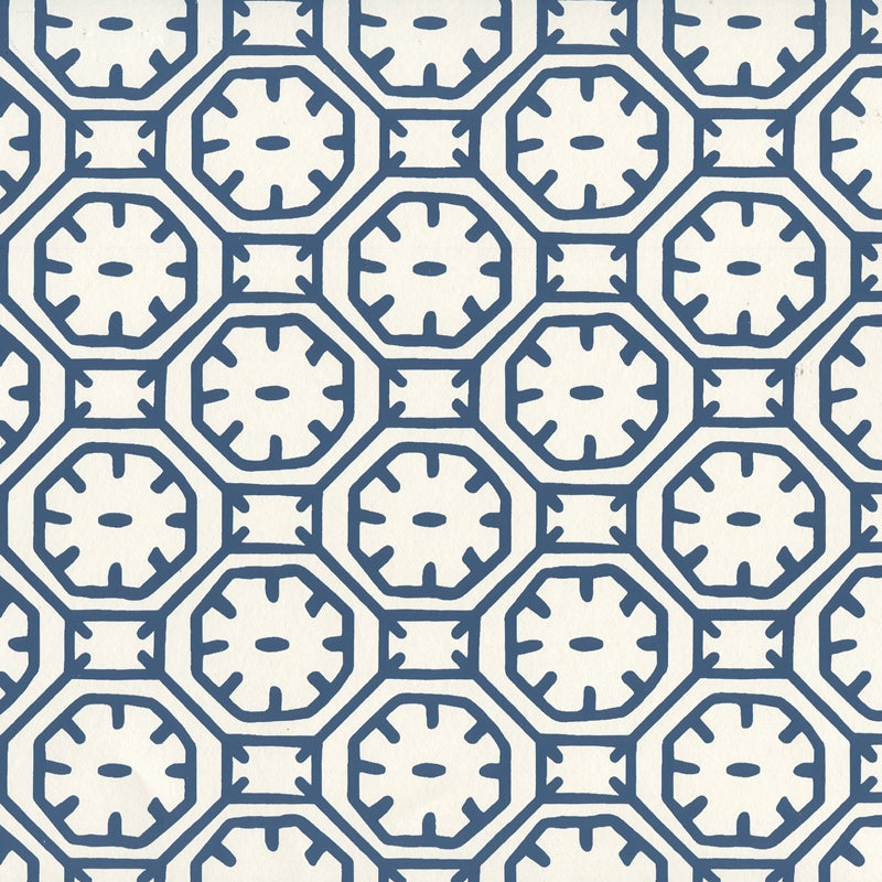 Acquire 8150WP-10 Ceylon Batik Navy On Almost White by Quadrille Wallpaper