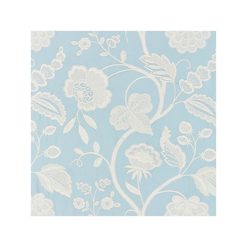 Sample 27151-003 Kensington Embroidery, Sky - Scalamandre Fabric (SC 000327151)